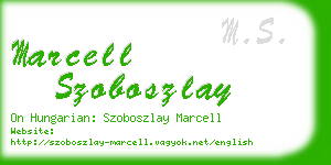 marcell szoboszlay business card